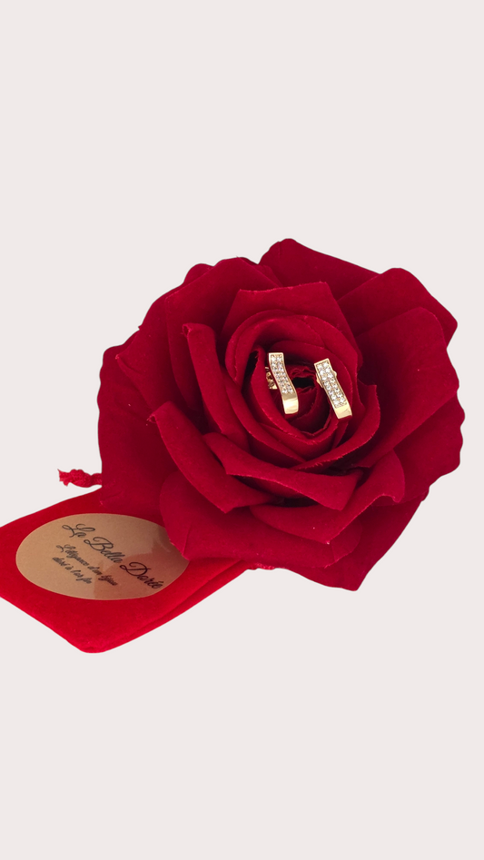 Boucles d'oreilles Élégance Courbée - Doré à l'or fin - La Bella Dorée