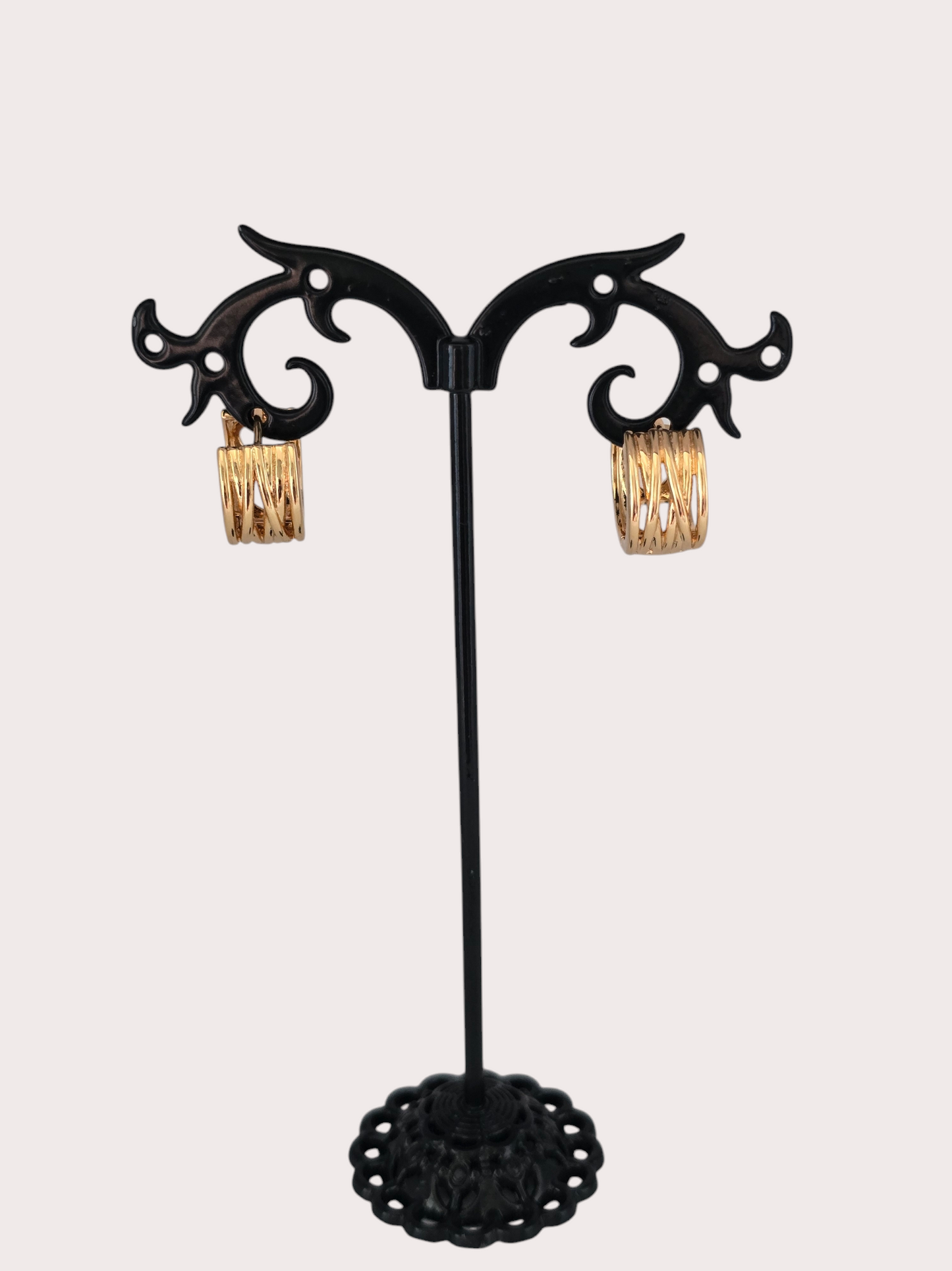 Boucles d'oreilles Élégance Entrelacée - Doré à l'or fin - La Bella Dorée