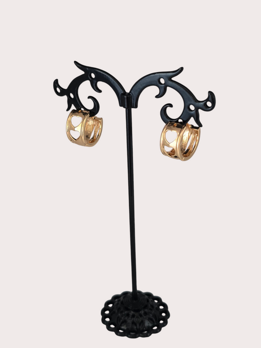 Vue de dos boucles d'oreilles Élégance Entrelacée - Doré à l'or fin - La Bella Dorée