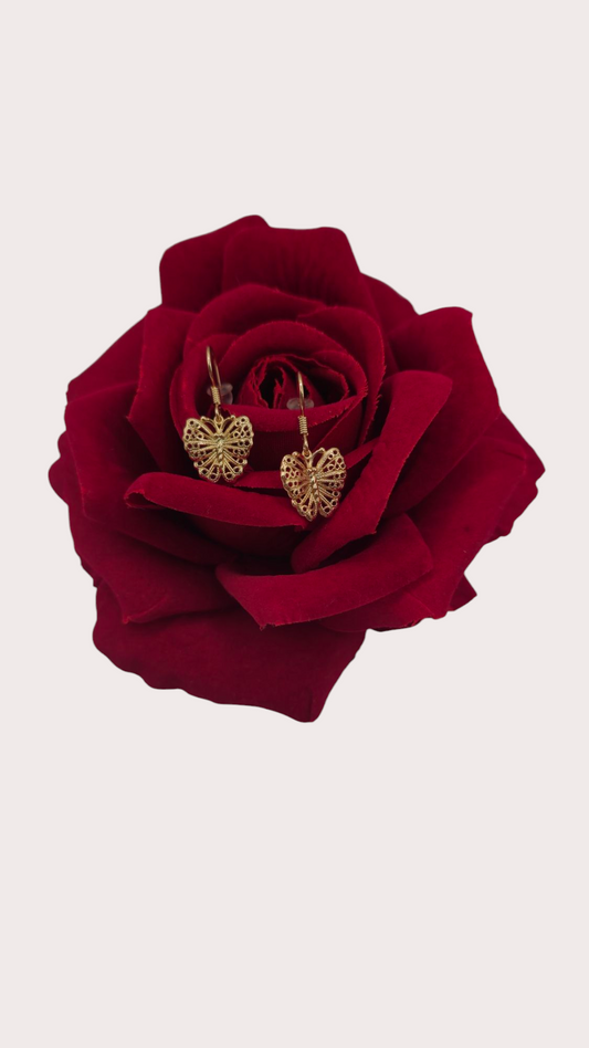 Boucles d'oreilles Papillon Doré - Doré à l'or fin - La Bella Dorée