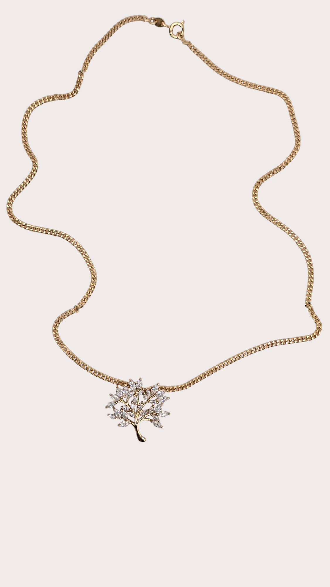 Collier Arbre de Lumière détail chaîne - Doré à l'or fin - La Bella Dorée