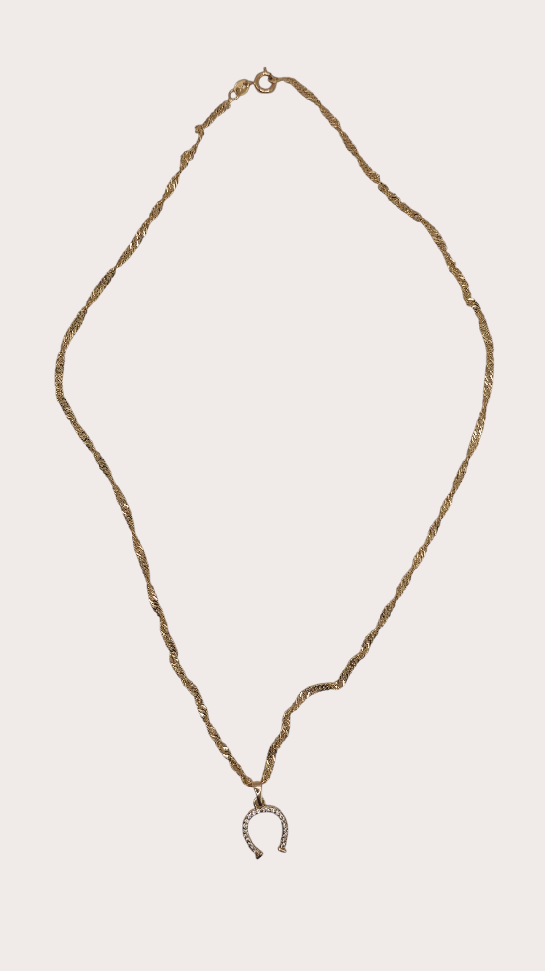 Collier Fer à Cheval Doré détail chaîne - Doré à l'or fin - La Bella Dorée