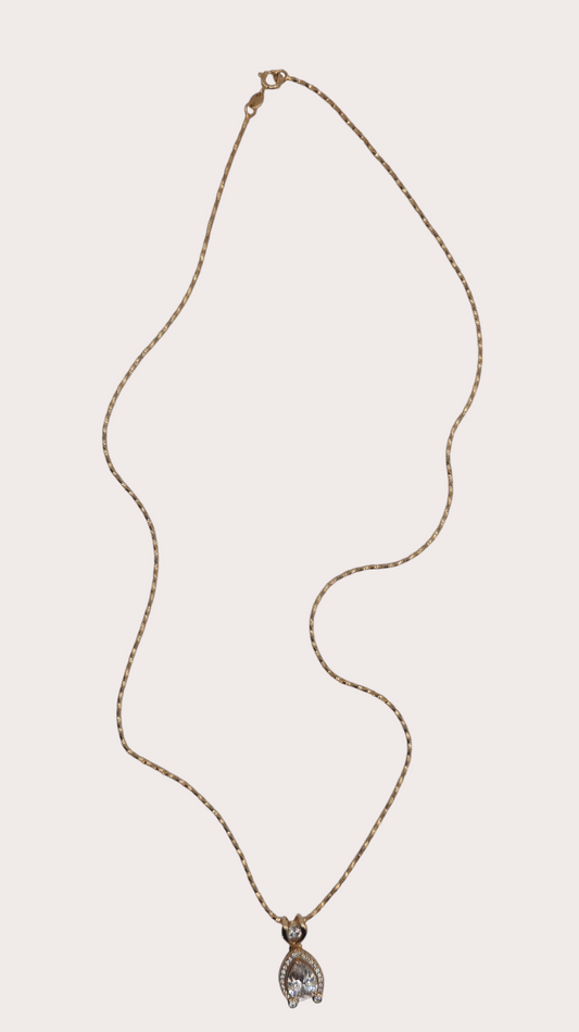 Collier Goutte d'Éclat détail chaîne - Doré à l'or fin - La Bella Dorée