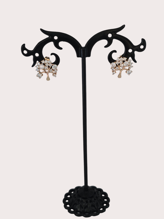 Boucles d'oreilles Arbre de Lumière portées - Doré à l'or fin - La Bella Dorée