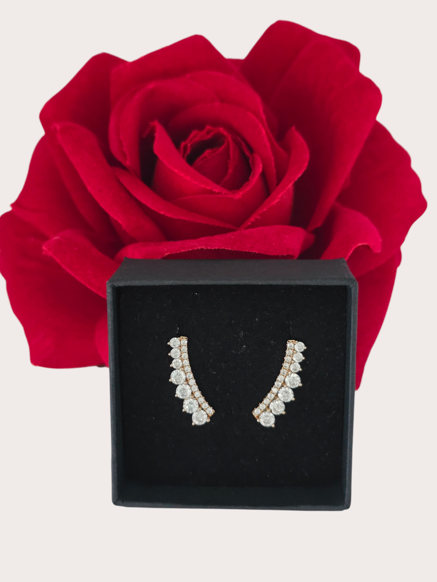 Détail zirconiums des boucles d'oreilles Éclat Céleste - Doré à l'or fin - La Bella Dorée