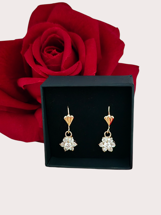 Boucles d'oreilles Fleurs Étoilées - Doré à l'or fin - La Bella Dorée