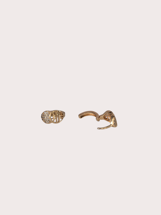Boucles d'oreilles Harmonie Sacrée détail fermoir - Doré à l'or fin - La Bella Dorée