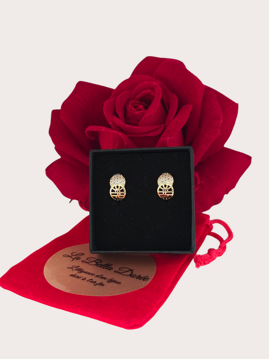 Boucles d'oreilles Harmonie Sacrée - Doré à l'or fin - La Bella Dorée