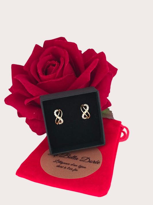 Boucles d'oreilles Infini Élégance - Doré à l'or fin - La Bella Dorée