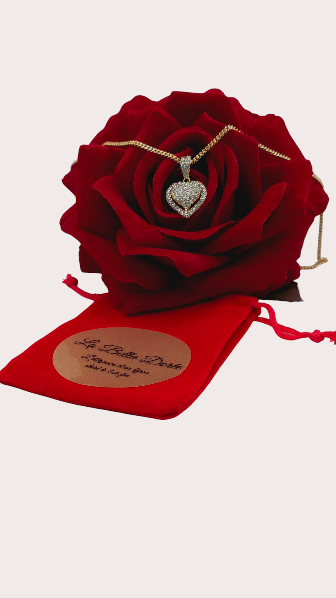 Collier Cœur Éclatant - Doré à l'or fin - La Bella Dorée