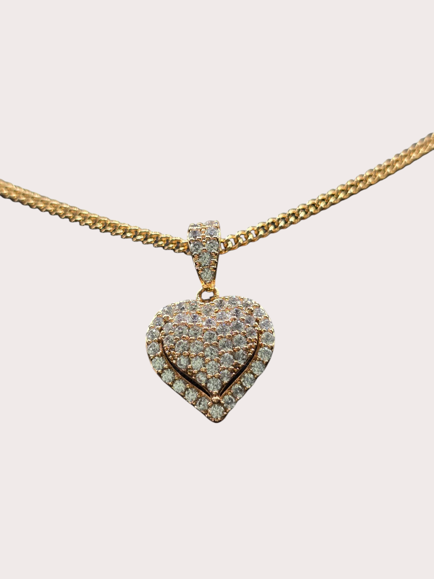 Collier Cœur Éclatant zoom zirconiums - Doré à l'or fin - La Bella Dorée