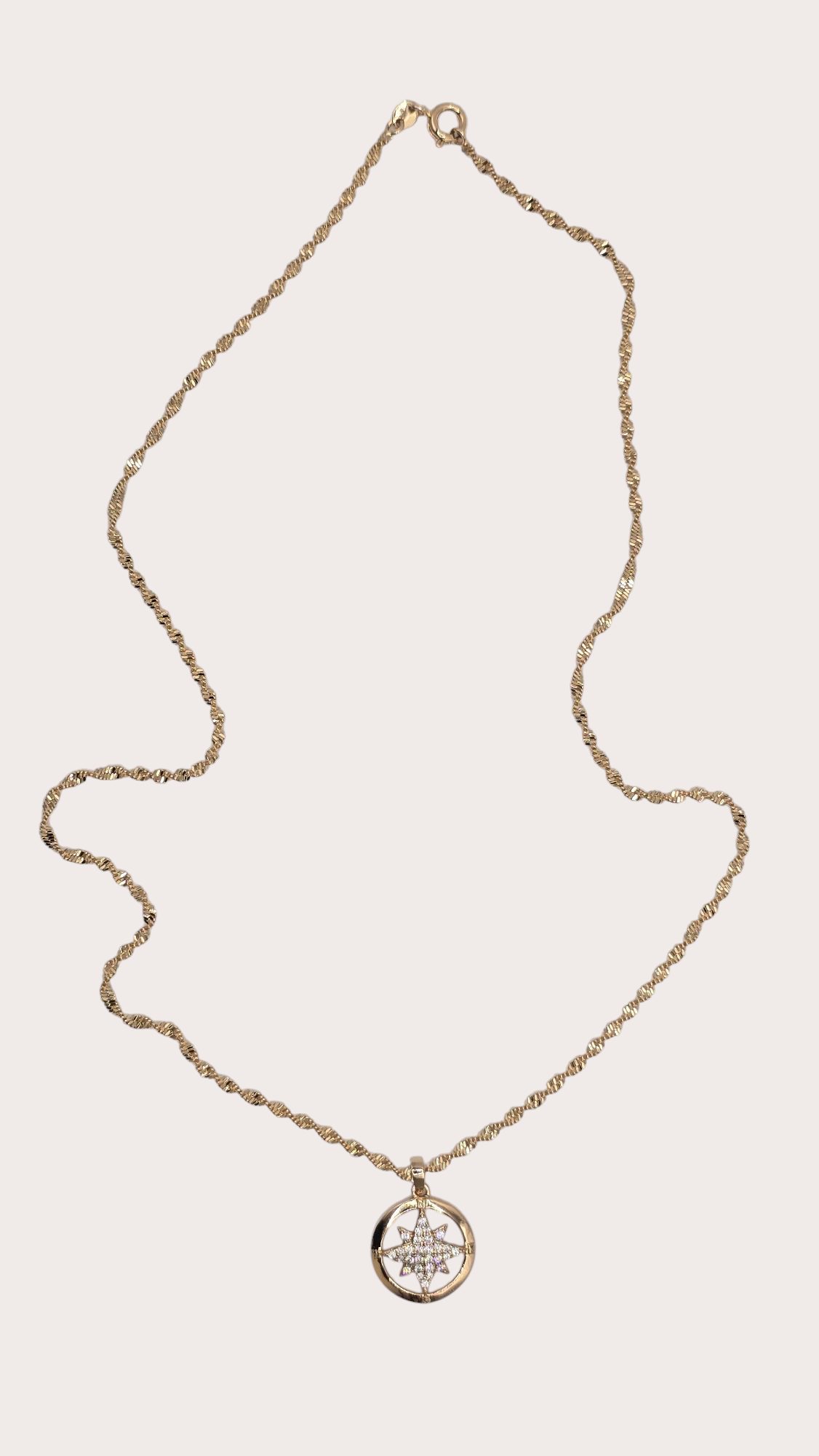 Collier Étoile du Nord détail chaîne - Doré à l'or fin - La Bella Dorée