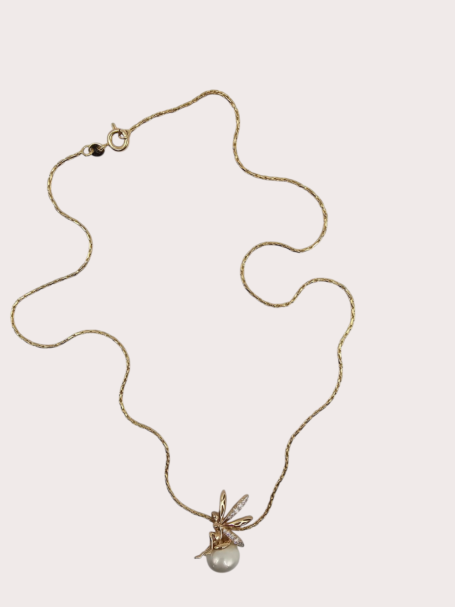 Collier fée des Perles détail chaîne - Doré à l'or fin - La Bella Dorée
