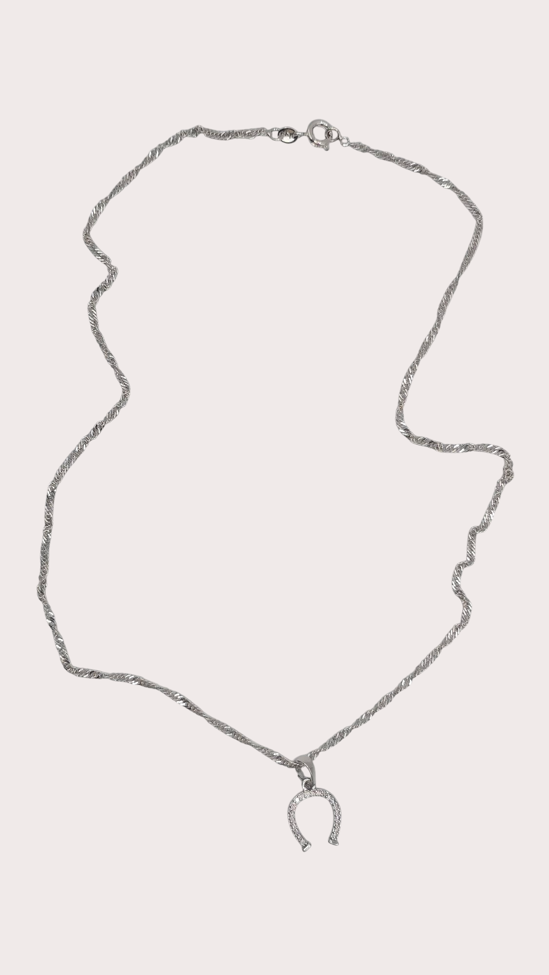 Collier Fer à Cheval Argenté détail chaîne - Doré à l'or fin - La Bella Dorée