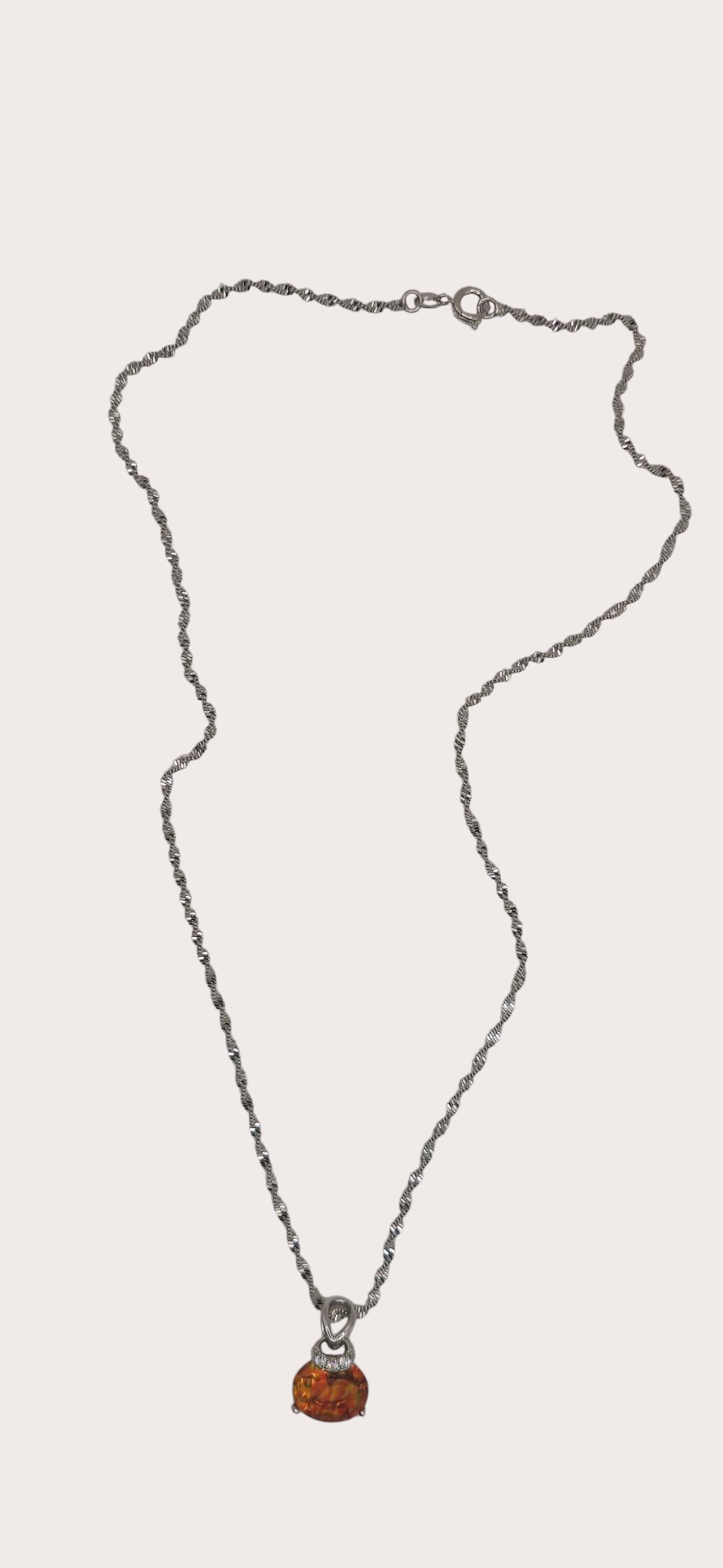 Collier Flamme d'Ambre argenté détail chaîne - Doré à l'or fin - La Bella Dorée