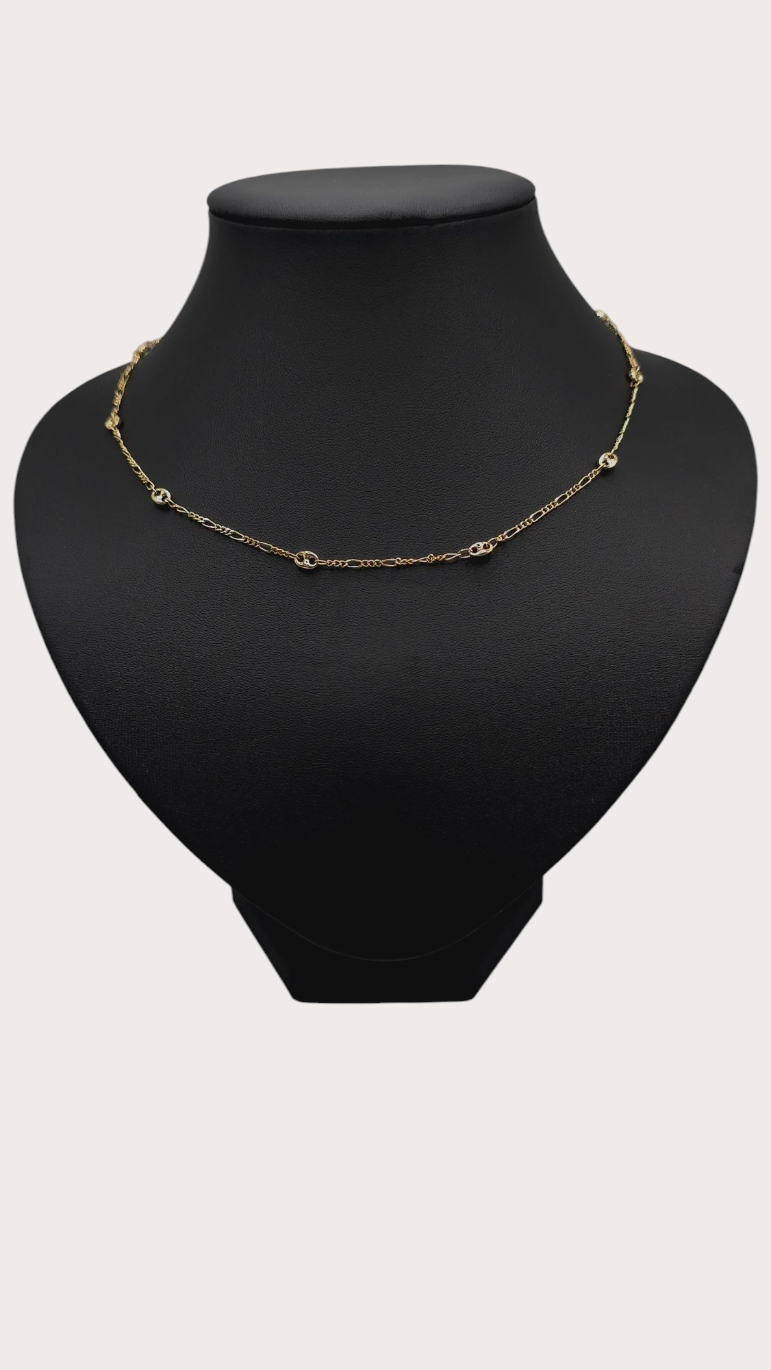 Collier Grains de Café vu porté - Doré à l'or fin - La Bella Dorée