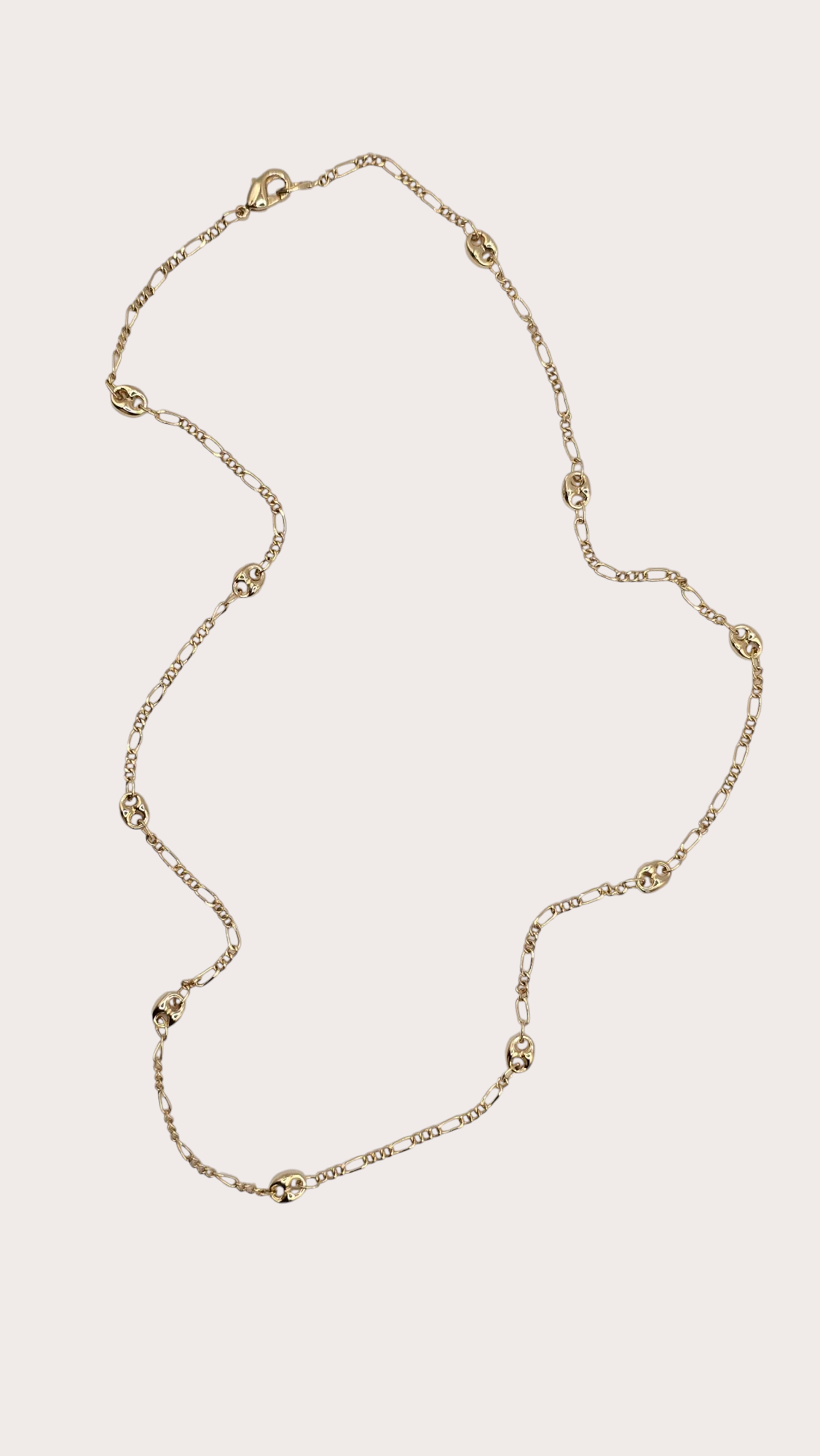 Collier Grains de Café détail chaîne - Doré à l'or fin - La Bella Dorée
